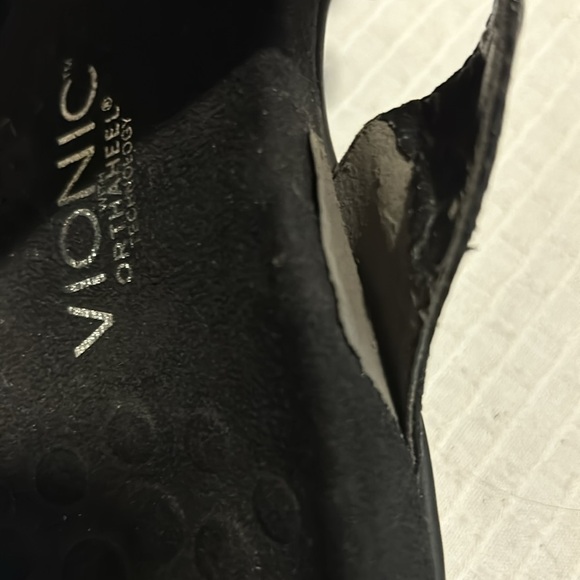 Vionic Aubrey Black Snakeskin Print Orthaheel Slide Sandals Size 9 - Picture 13 of 13